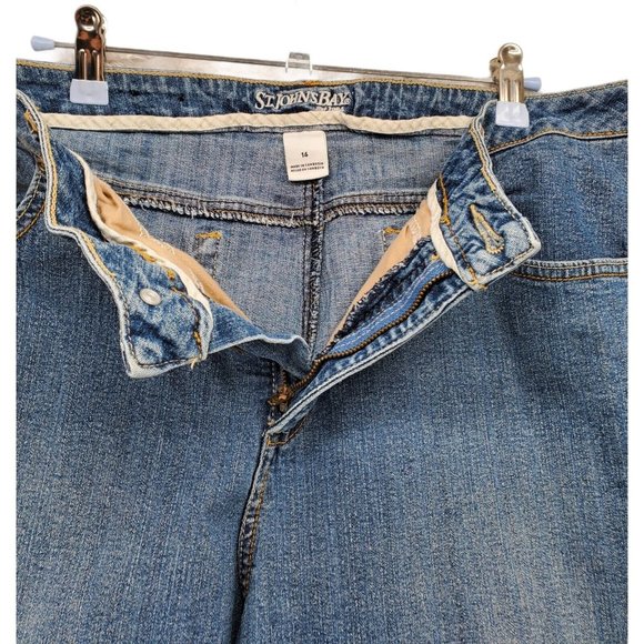 ST. JOHN'S BAY Jeans Women's Denim 5-Pocket Flared Leg Blue 14 - Picture 7 of 8